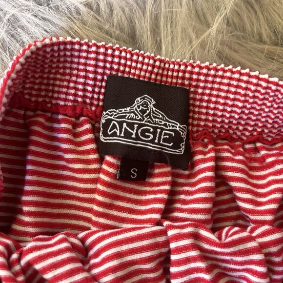 ANGIE Dress Sz S Red White Stripes Strapless Dress Midi Length Summer Tube Top - Picture 4 of 11